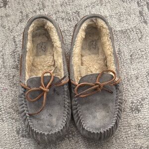 Ugg Dakota Gray Suede Moccasin Slippers